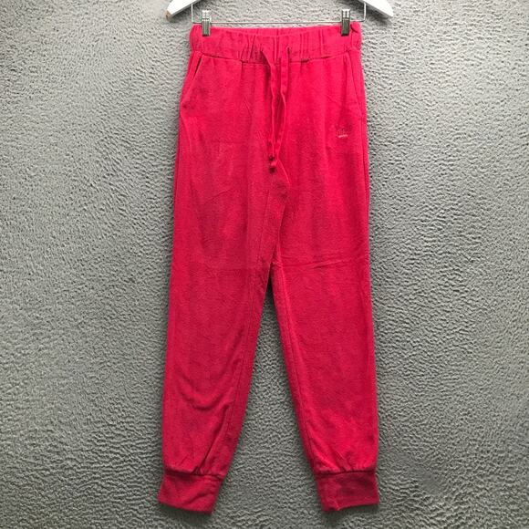 Juicy Couture Terry Cloth Jogger Sweatpants Womens XS Embroidered Pink - Picture 1 of 6